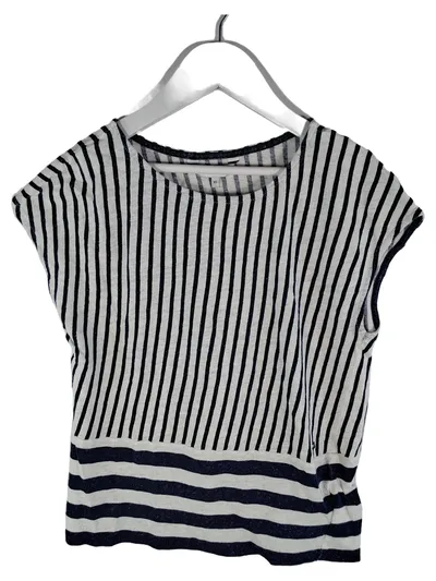 Tommy Hilfiger Damen T-Shirt Gr. XS Gestreift Maritim Blau Weiß Leinen