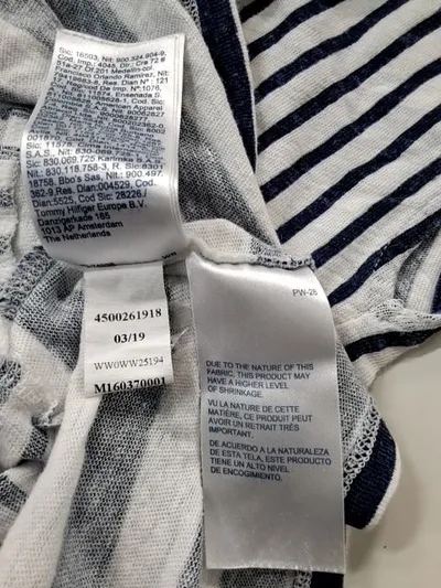 Tommy Hilfiger Damen T-Shirt Gr. XS Gestreift Maritim Blau Weiß Leinen