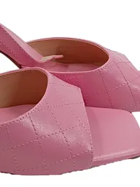 Bullboxer Damen Sandaletten Rosa Gr. 39 Slingback Absatz Gesteppt Elegant 2