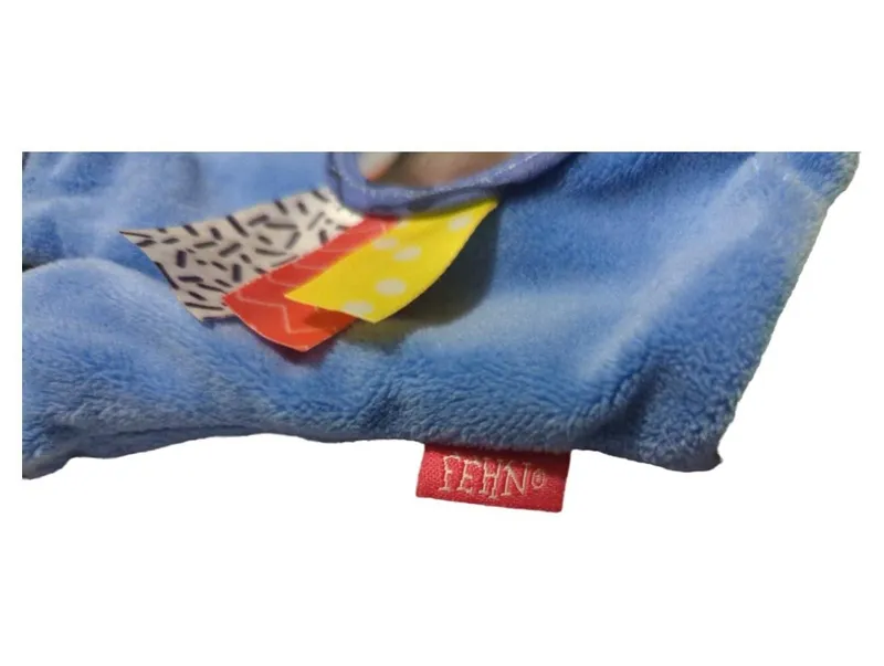 Fehn Greifling Vogel mit Spiegel Rassel Polyester Blau 22x27 cm 3
