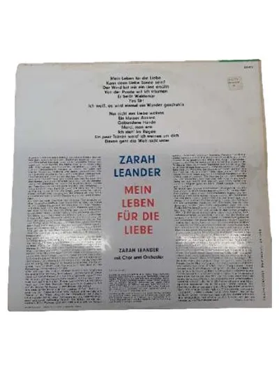 Zarah Leander Mein Leben für die Liebe LP Vinyl Odeon Schlager