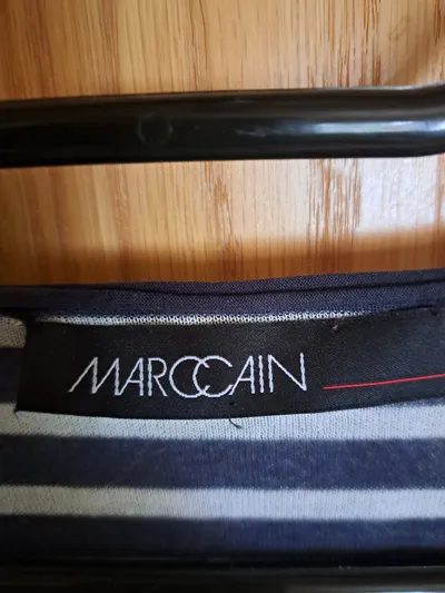 Marc Cain Damen Twin Set Gr. 38 Cardigan Top Meeresprint Blau Grün Abstrakt
