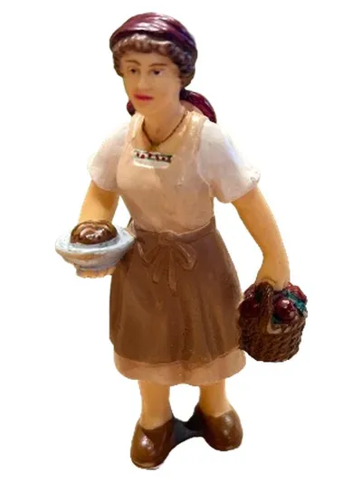 Schleich Bäuerin mit Obstkorb Puppenhaus Figur braun