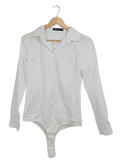 Hallhuber Business Damen Body Hemdbluse Weiß Langarm Gr. 36/S