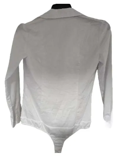 Hallhuber Business Damen Body Hemdbluse Weiß Langarm Gr. 36/S