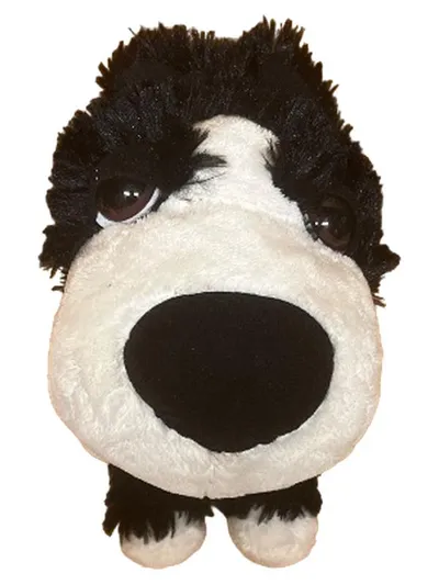 Big Headz Plüschtier Hund schwarz weiß Kuscheltier 24 cm