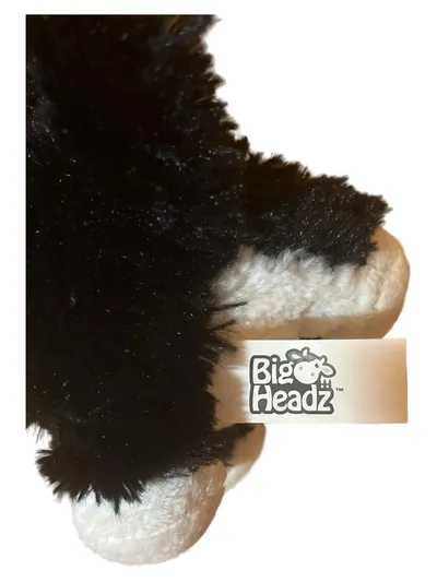 Big Headz Plüschtier Hund schwarz weiß Kuscheltier 24 cm