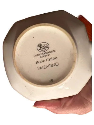 Hutschenreuther Valentino Sauciere Porzellan Gestreift Weiß 11 cm