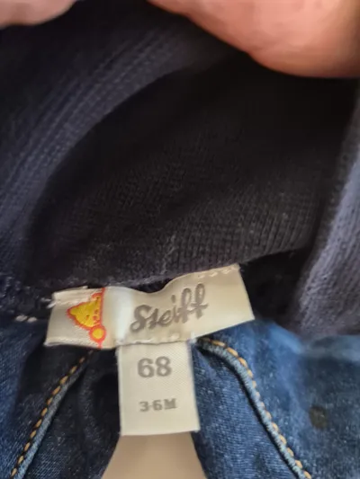Steiff Baby Jeans Mädchen Gr. 68 Bauchband Punkte Blau Straight Leg