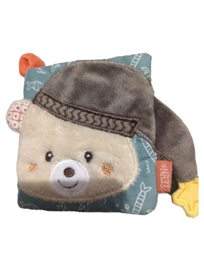 Fehn Stoffbuch Bär Baby Fühlbuch Knisterbuch Soft Book Spielzeug 11cm