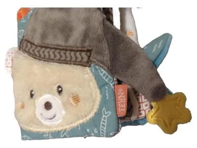 Fehn Stoffbuch Bär Baby Fühlbuch Knisterbuch Soft Book Spielzeug 11cm