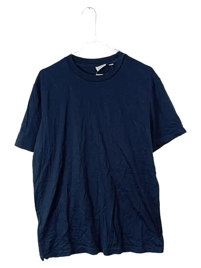 Mango Herren T-Shirt Gr. M Basic Blau Baumwolle Kurzarm Alltag Uni