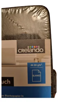 Crelando Notizbuch A6 Blanko 240 Seiten Hardcover Gummiband 2er Set Schwarz 2