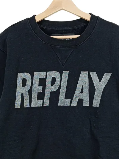Replay Sweatshirt Herren Pullover Baumwolle Logo Print Schwarz XL