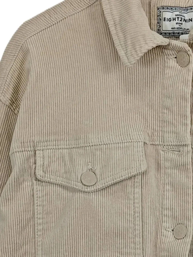 Eight2Nine Cordjacke Damen Beige Shacket Gr. 38 M Baumwolle Freizeit 3
