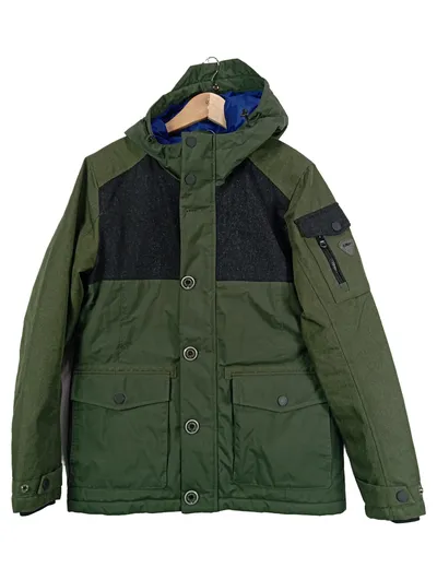 CMP Herren Outdoorjacke Winterjacke Gr. 46 Grün Kapuze Polyester