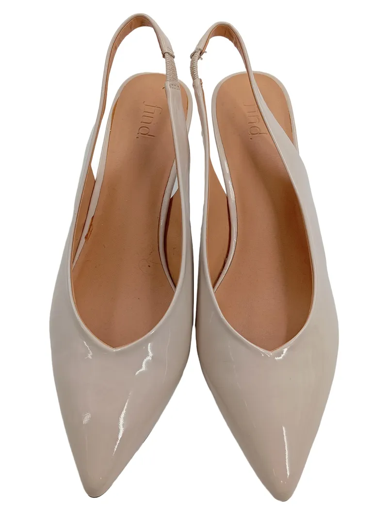 Find. Kitten Heel Slingback Pumps Elegant Business Damen Beige Gr. 40,5 2