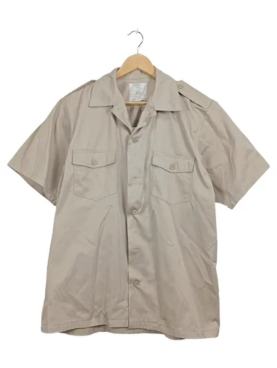 MFH Herren Kurzarm Uniformhemd Beige Gr. L Safari Military Style