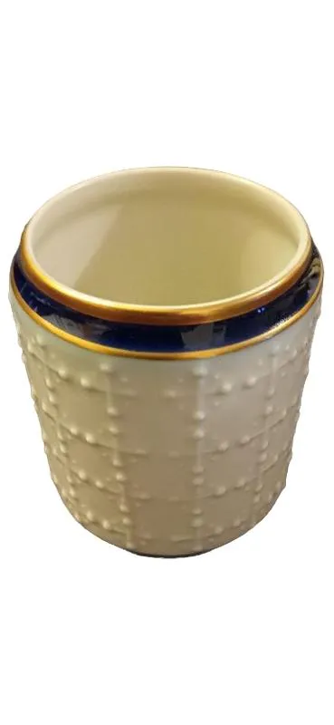 Lichte Fine China Vase Edel Kobalt Weiß Gold Blau Porzellan 8,5 cm