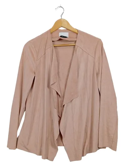 MANGO Suit Damen Jacke Cardigan Wildlederoptik Rosa Gr. XL/44