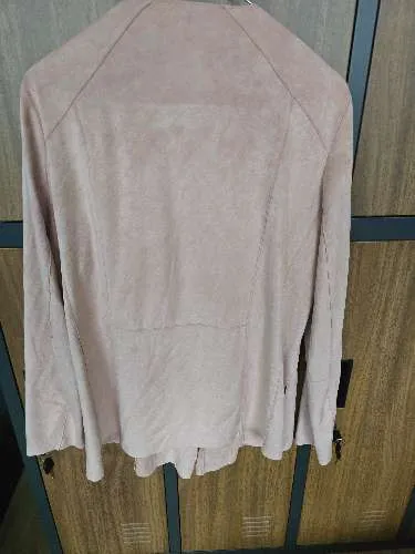 MANGO Suit Damen Jacke Cardigan Wildlederoptik Rosa Gr. XL/44