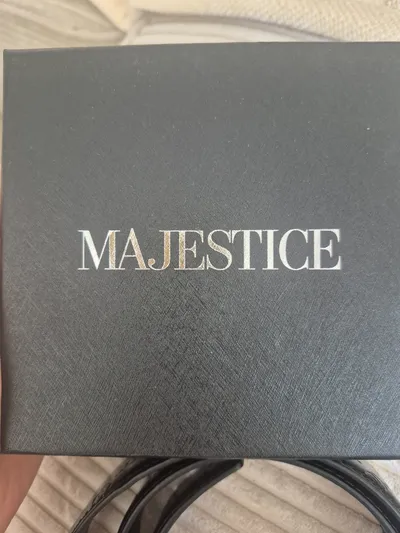 MAJESTICE Damen Gürtel Schwarz Leder GG-Schnalle Gr. 130 Luxus