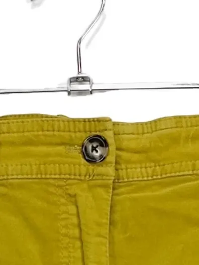 Marc O'Polo Cordrock Damen Gr. 34 Midirock Uni Gelb Baumwolle
