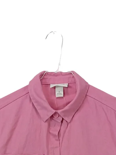 Monki Damen Freizeithemd 3/4 Arm Rosa Baumwolle Gr. M Casual