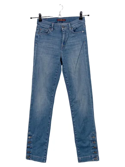 7 For All Mankind Damen Jeans Cropped Knopfdetail Blau W25/L28