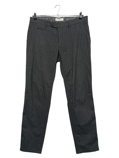 BRAX Feel Good Herren Stoffhose Gr. 50 Grau Nadelstreifen Business