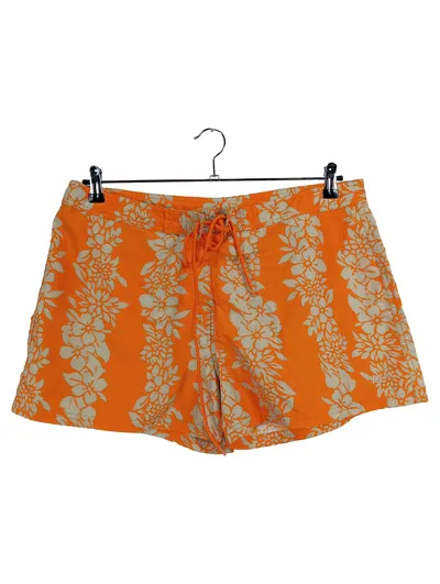 Aqua Badeshorts Herren XL Orange Blumenmuster Freizeit Schwimmhose Polyester