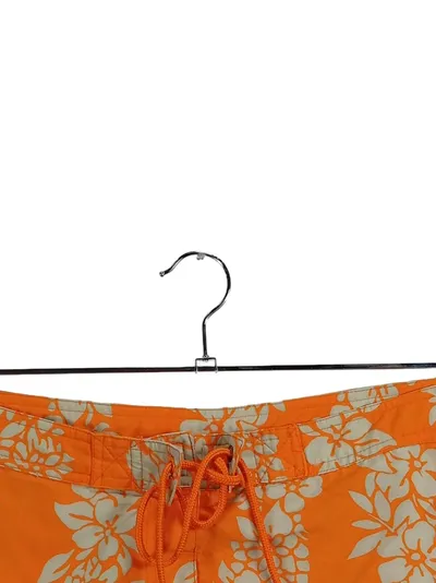 Aqua Badeshorts Herren XL Orange Blumenmuster Freizeit Schwimmhose Polyester
