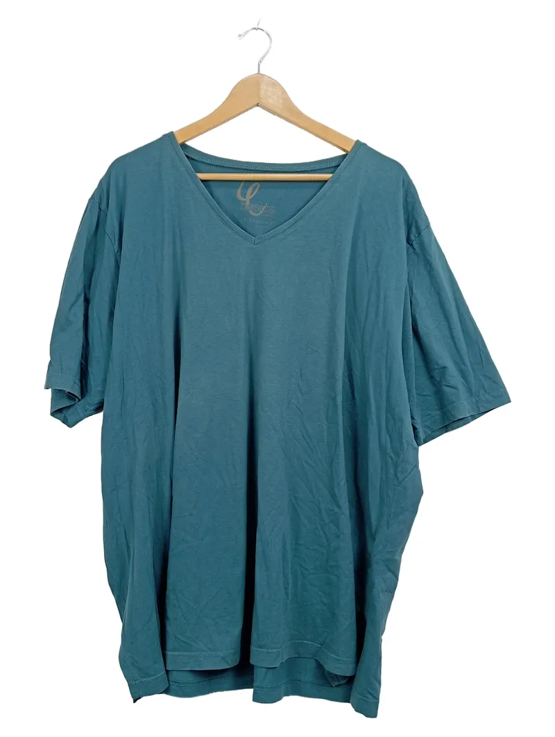 Ulla Popken Damen T-Shirt V-Ausschnitt Gr. 54/56 Petrol Basic Relaxed Fit 1