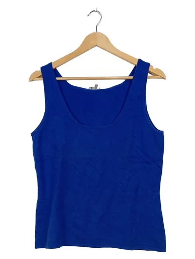 Max Mara Pure Cashmere Top Damen XL Blau Kaschmir Stricktop