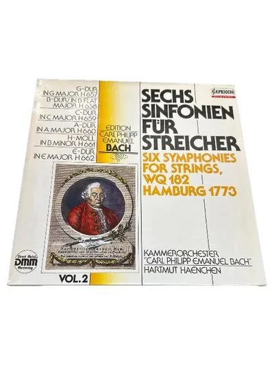 Capriccio C.P.E. Bach 6 Streichersinfonien WQ 182 Vinyl LP Haenchen