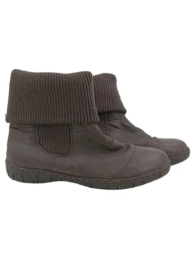 Alyssa Damen Stiefelette Braun Gr. 35 Strickbund gefüttert Casual