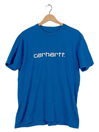 Carhartt Herren T-Shirt Logo Print Blau Gr. L Streetwear Baumwolle