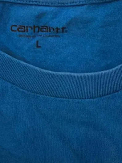 Carhartt Herren T-Shirt Logo Print Blau Gr. L Streetwear Baumwolle 6