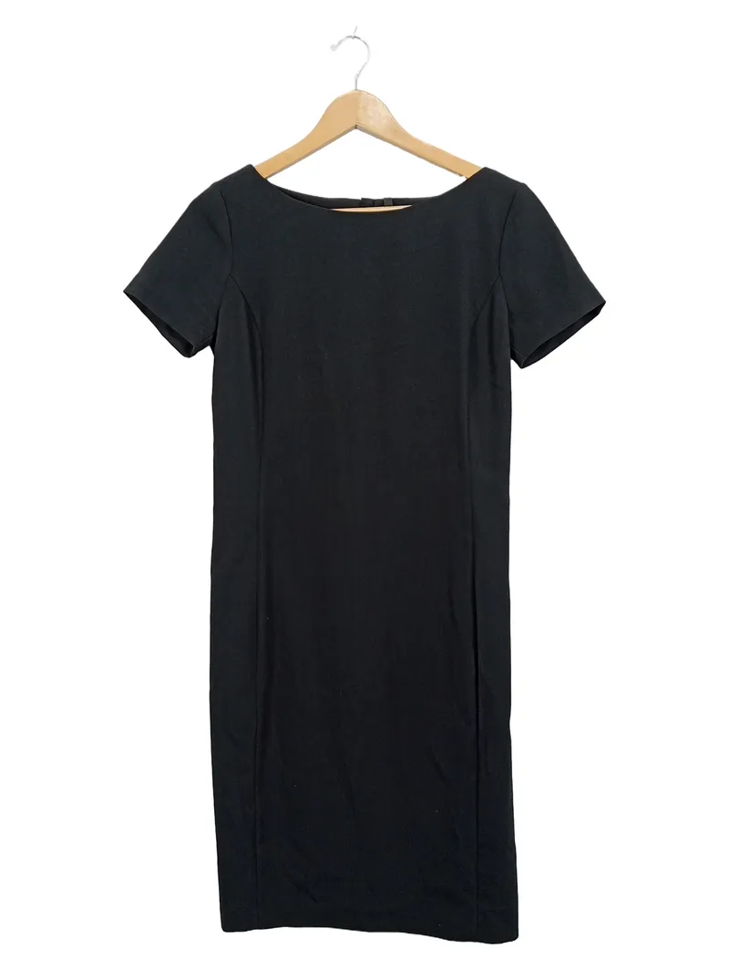 BENETTON Damen Etuikleid Schwarz Gr. S/36 Kurzarm Business Kleid 1