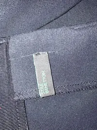 BENETTON Damen Etuikleid Schwarz Gr. S/36 Kurzarm Business Kleid 3