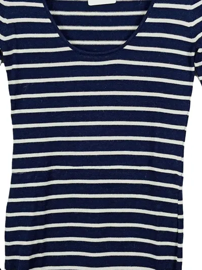 Patrizia Pepe Damen Strickkleid Gr. S 36 Blau Gestreift Maritim Wolle Freizeit
