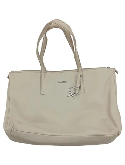 Calvin Klein Tote Bag Shopper Damen Beige Minimalistisch 40x28cm