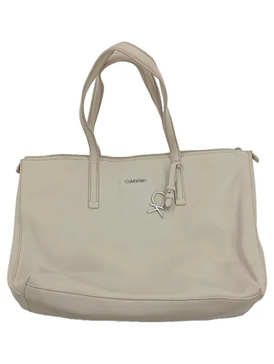 Calvin Klein Tote Bag Shopper Damen Beige Minimalistisch 40x28cm