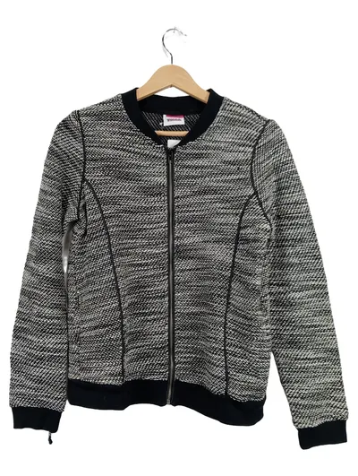 YIGGA Mädchen Sweatjacke Gr. 158/164 Grau Meliert Reißverschluss