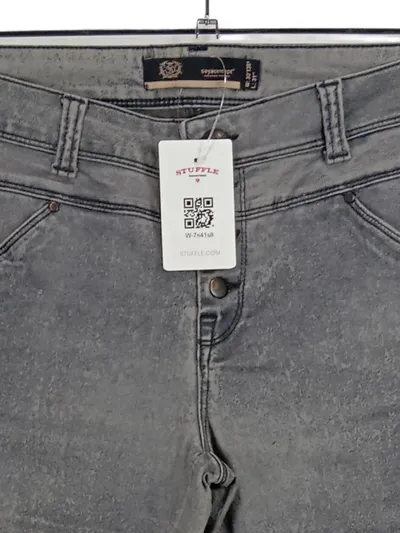 Soyaconcept Damen Jeans Regular Fit Grau W30 Stretch Baumwolle Casual
