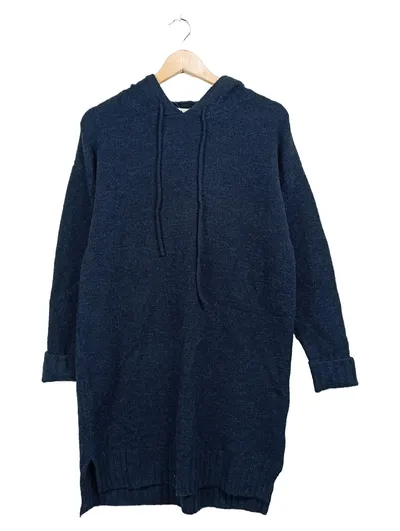 TWINTIP Damen Kapuzenpullover Strick Melierter Pullover Blau Gr. S