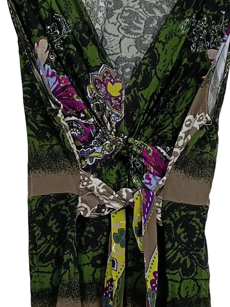 Comma Damen Sommerkleid Gr. 38 Boho Blumenmuster Mehrfarbig V-Ausschnitt 3