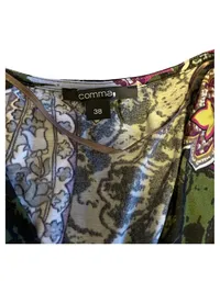 Comma Damen Sommerkleid Gr. 38 Boho Blumenmuster Mehrfarbig V-Ausschnitt 4