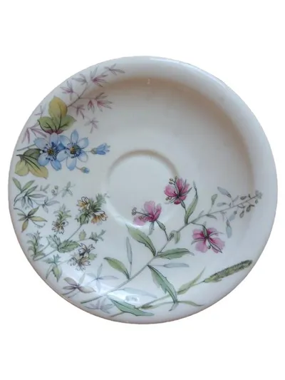 Krautheim & Adelberg Untertasse Porzellan Blumenmuster Weiß 11cm
