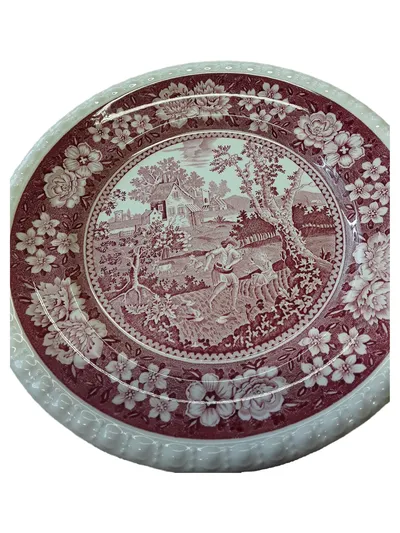 Villeroy & Boch Rusticana Wandteller Rot Porzellan Landschaft 20cm